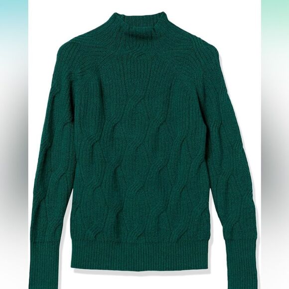 Brand new with Tags Amazon Essentials Soft Touch Cable Knit Sweater Green Small - Picture 4 of 12